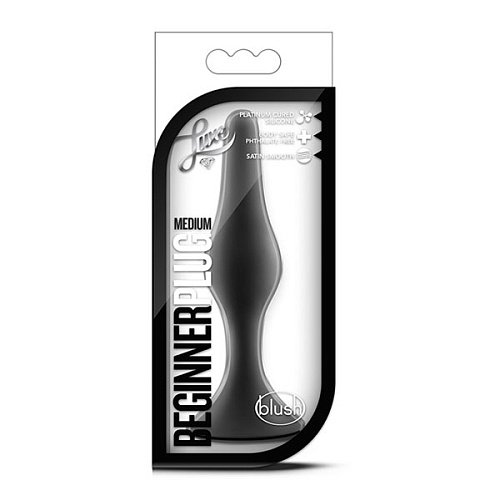 Чёрная анальная пробка Blush Novelties Beginner Plug Medium BL-12625 (10,8 см)