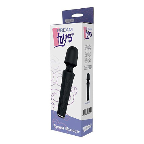 Чёрный перезаряжаемый жезловый вибратор Dream Toys JOYRUSH MASSAGER 21507