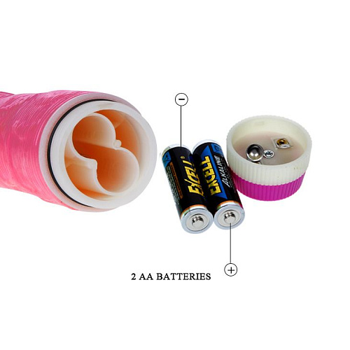 Вибромассажёр рельефный розового цвета Baile BW-001081-0101S (22,5 см)