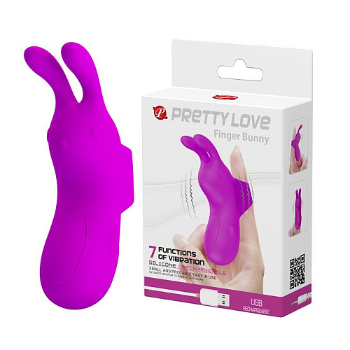 Лиловый мини-вибратор на пальчик Baile Finger Bunny BI-014605