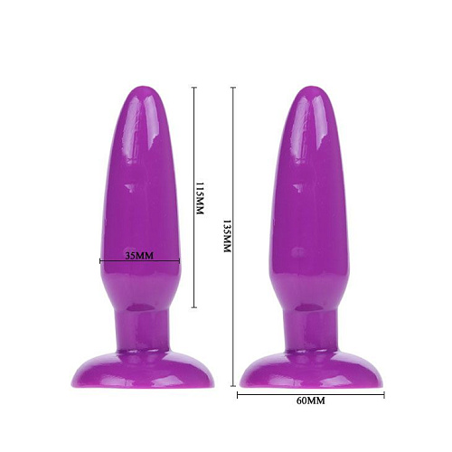 Фиолетовая анальная пробка с присоской Baile BI-017001R-0603S (13,5 см)