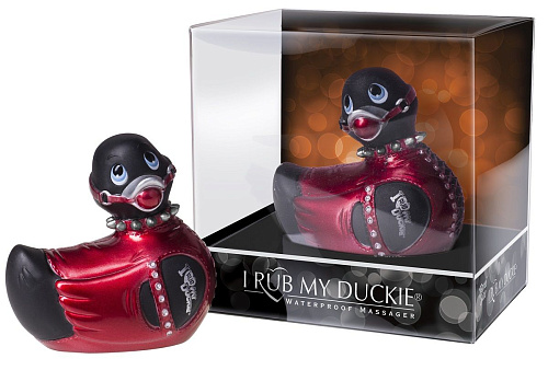 Чёрно-малиновый вибратор-утенок Big Teaze Toys I Rub My Duckie Bondage 10184