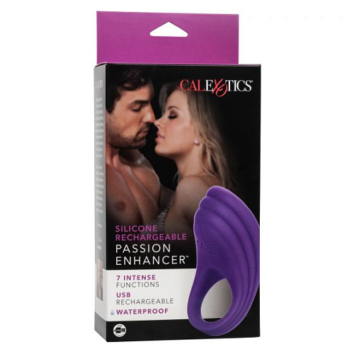 Фиолетовое эрекционное виброкольцо California Exotic Novelties Silicone Rechargeable Passion Enhancer SE-1841-05-3
