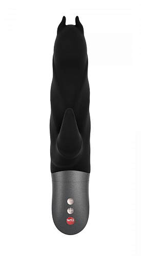 Чёрный вибратор с клиторальным отростком Fun Factory Darling Devil 07108 (20,5 см)