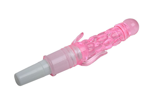 Розовый вибромассажёр с дополнительными отростками 4sexdreaM 47472 (21 см)