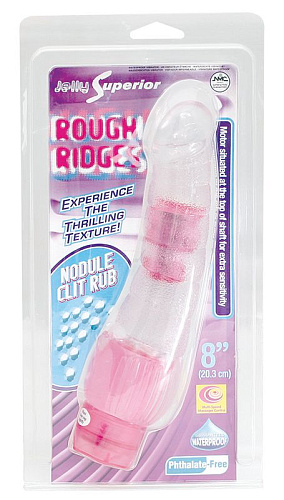Нежный прозрачный гелевый вибромассажёр NMC ROUGH RIDGES PINK 111215 (20,3 см)