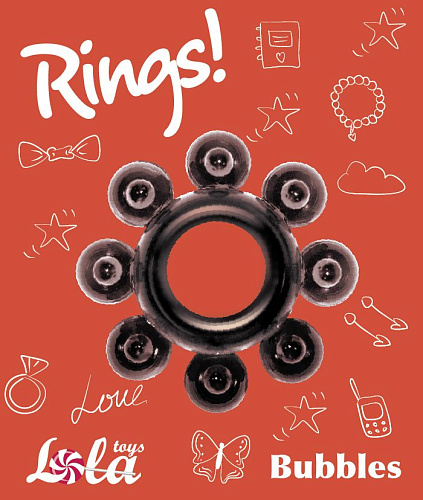 Чёрное эрекционное кольцо Lola toys Rings Bubbles 0112-31Lola