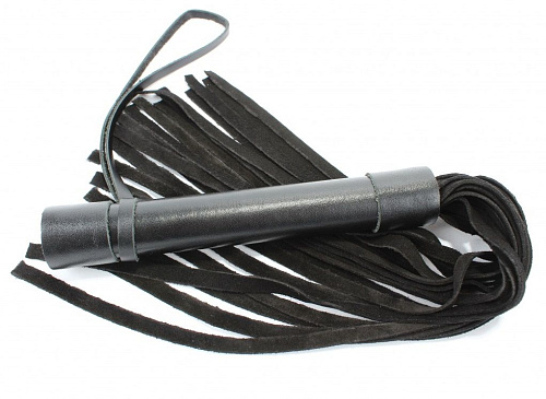 Чёрная плеть из замши БДСМ арсенал 63006 (45 см)