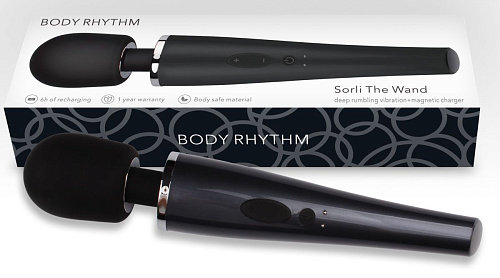 Чёрный вибромассажёр Chisa Sorli CN-571133452 (30,5 см)