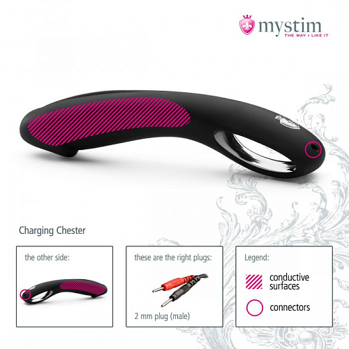 Фаллоимитатор для электростимулятора MyStim Charging Chester 46441 (22 см)