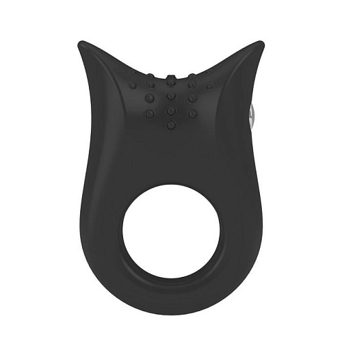 Чёрное эрекционное кольцо с вибрацией OVO B2 BLACK