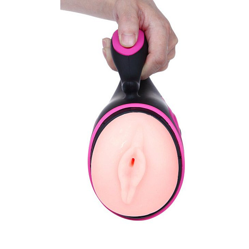 Чёрно-розовый вибромастурбатор в колбе Baile Console master BM-00900T36