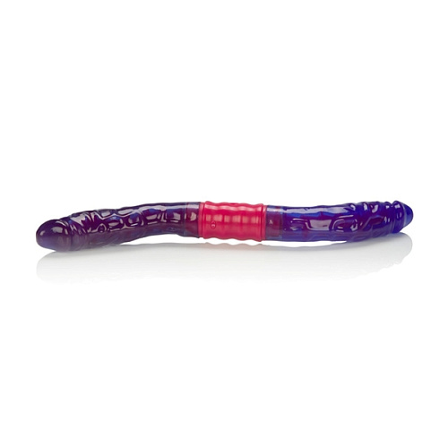 Фиолетовый двухсторонний гнущийся вибратор California Exotic Novelties Dual Vibrating Flexi-Dong SE-0381-14-2 (38 см)
