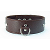 Коричневый кожаный ошейник с кольцом БДСМ арсенал 55015