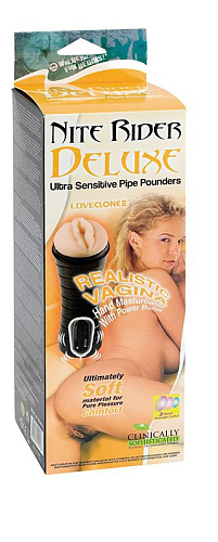 Мастурбатор-вагина телесного цвета в тубе с виброяйцом и пультом NMC NITE RIDER 150153