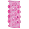 Розовая насадка на пенис с шишечками Dream Toys BASICX TPR SLEEVE PINK 20680