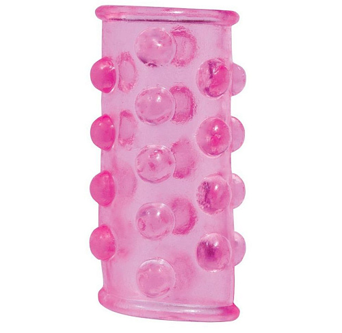 Розовая насадка на пенис с шишечками Dream Toys BASICX TPR SLEEVE PINK 20680