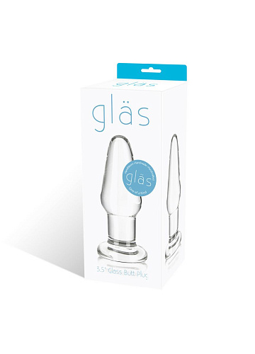 Гладкая стеклянная анальная пробка Glas GLAS-141 (8 см)
