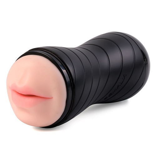 Двусторонний мастурбатор в тубе (вагина и ротик чёрно-телесного цвета) Svakom Gina Z9