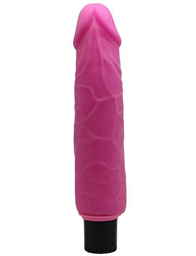 Розовый вибратор-реалистик из ультраскин Eroticon 30307-1 (20 см)