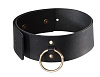 Чёрный гладкий ошейник с кольцом Bijoux Indiscrets 0207