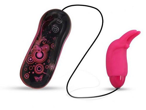 Розовый вибромассажёр с ушками на пульте управления Vibe Therapy INSANITY A0030T6VPGAC