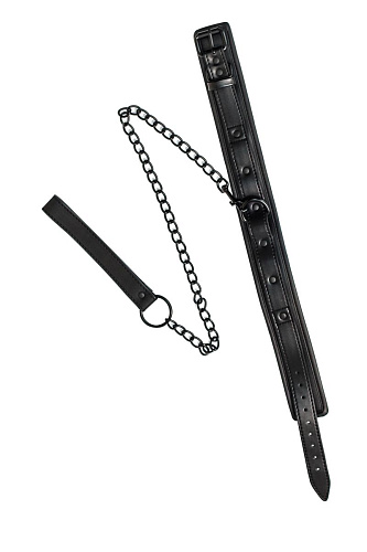 Чёрный ошейник с поводком Lola toys Kinky 1083-01lola