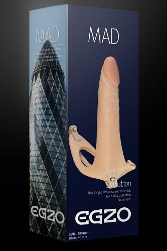 Телесный полый мужской страпон EGZO MAD FH011