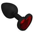 Чёрная силиконовая пробка с красным кристаллом Сумерки богов 508-04 RED-DD (7,3 см)