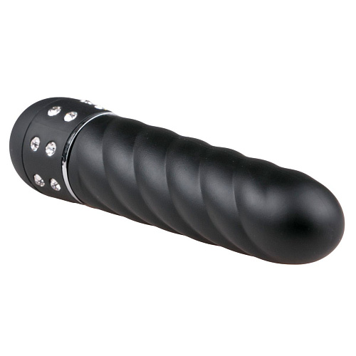 Чёрный мини-вибратор EDC Wholesale Diamond Twisted Vibrator ET087BLK (11,4 см)