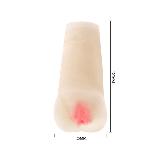 Мастурбатор телесного цвета с нежными розовыми губками Baile BM-009002N