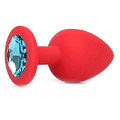 Красная силиконовая пробка с голубым кристаллом Vandersex 122-2RB