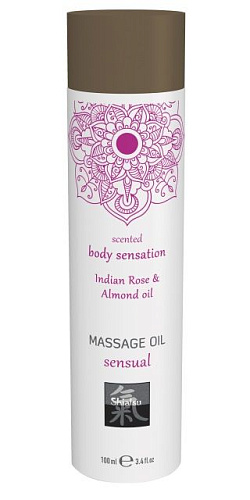Массажное масло с ароматом индийской розы с добавлением миндального масла Shiatsu 67003 (100 мл)