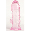 Розовая гелевая насадка с шипами и коготком ToyFa 818019-3