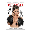 Металлические зажимы для сосков с чёрными пёрышками Pipedream Feather Nipple Clamps PD3889-00