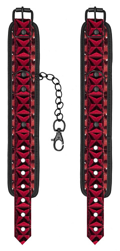 Красно-чёрные поножи Shots Media BV Luxury Ankle Cuffs OU342BUR