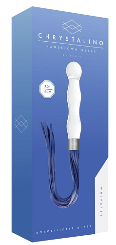 Белый анальный стимулятор-плеть с синими хвостами Shots Media BV Whipster CHR019WHT