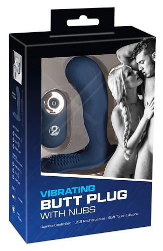 Синий вибростимулятор простаты Orion Vibrating Butt Plug 05948900000 (11,7 см)