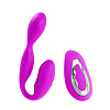 Лиловый вагинально-клиторальный вибромассажёр с пультом ДУ Baile BI-014181 (13,5 см)