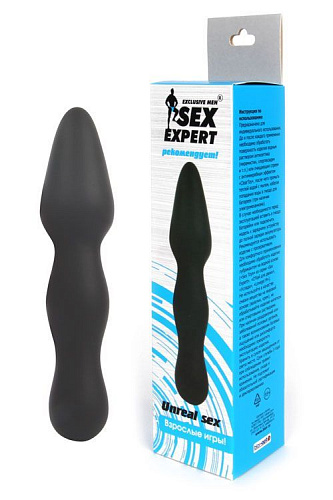 Чёрный конусообразный анальный стимулятор Bior toys SEM-55091 (17 см)