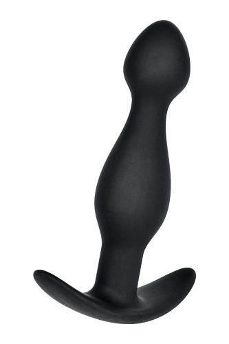 Чёрная силиконовая анальная пробка с ограничителем A-toys 761316 (11,5 см)