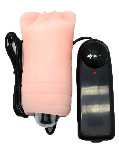 Мастурбатор-вагина телесного цвета из ультраскин с вибрацией Eroticon 30199