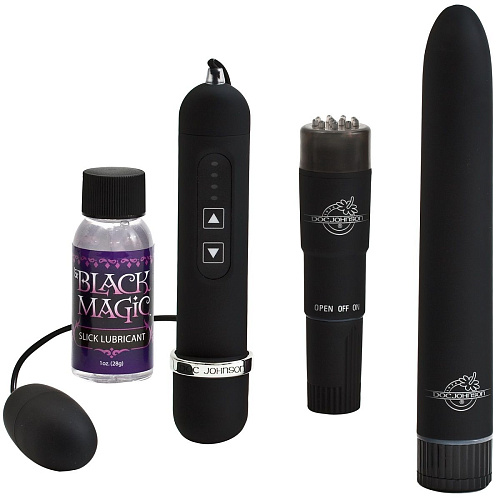 Чёрный вибронабор Doc Johnson Black Magic Pleasure Kit 0951-10-BX