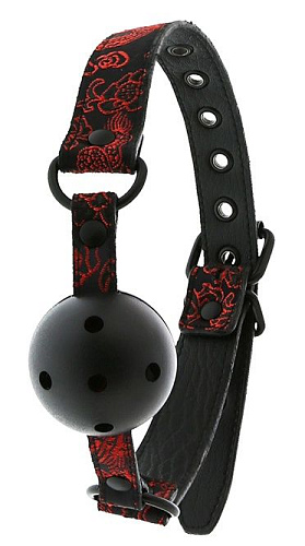 Чёрный кляп-шарик с отверстиями Dream Toys DELUXE BREATHABLE BALL GAG 21533