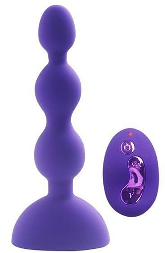 Фиолетовый анальный вибростимулятор с пультом ДУ Howells Anal Beads S 189023pur (14,5 см)