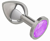Серебристая средняя пробка с сиреневым кристаллом Сумерки богов 523-13 lilac-DD (8,5 см)
