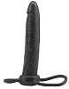 Чёрная насадка на пенис для анальной стимуляции Seven Creations WHATA MAN 18-16BLK BCD GP (16 см)
