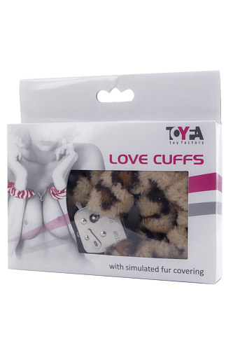 Наручники с леопардовым принтом на опушке ToyFa 951034