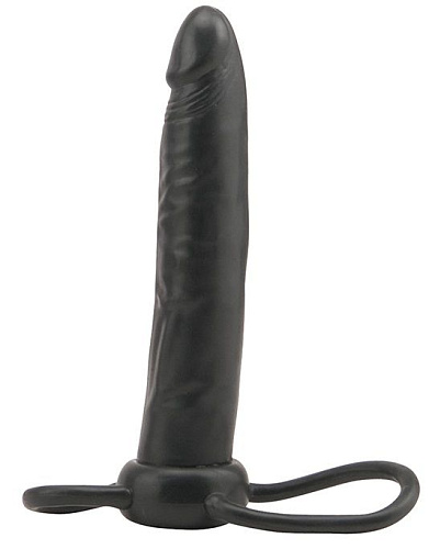 Чёрная насадка на пенис для анальной стимуляции Seven Creations WHATA MAN 18-16BLK BCD GP (16 см)
