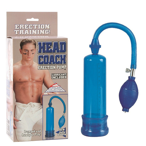 Синяя вакуумная помпа California Exotic Novelties Head Coach Penis Pump SE-1018-00-3